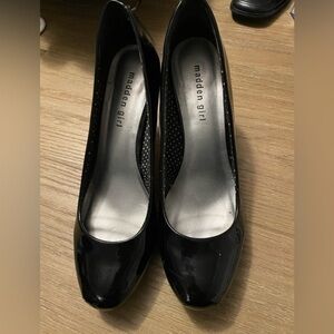 Madden Girl patent leather black high heel, size